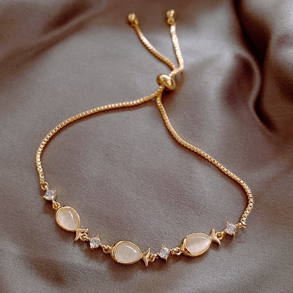*RIVKA* Gold x Opal Fashion Rhinestone Bracelet
